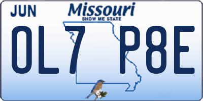MO license plate OL7P8E
