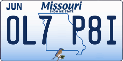 MO license plate OL7P8I