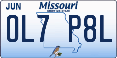 MO license plate OL7P8L