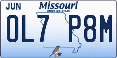 MO license plate OL7P8M