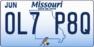 MO license plate OL7P8Q