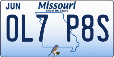 MO license plate OL7P8S
