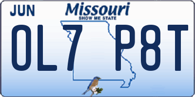 MO license plate OL7P8T