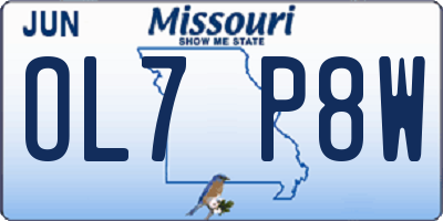 MO license plate OL7P8W