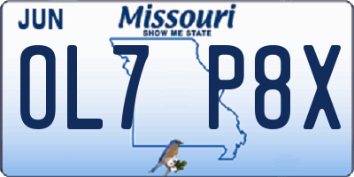 MO license plate OL7P8X