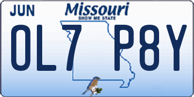 MO license plate OL7P8Y