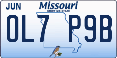 MO license plate OL7P9B