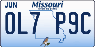 MO license plate OL7P9C