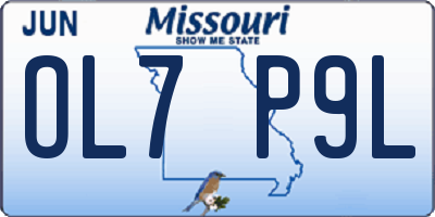 MO license plate OL7P9L