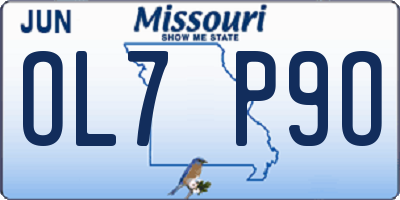 MO license plate OL7P9O