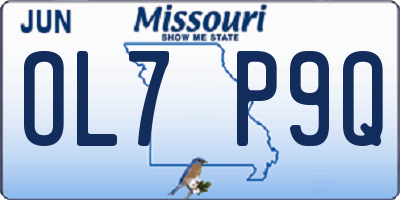 MO license plate OL7P9Q