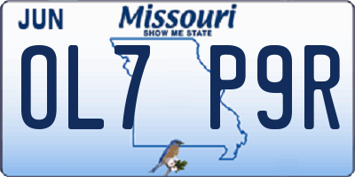 MO license plate OL7P9R