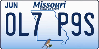 MO license plate OL7P9S