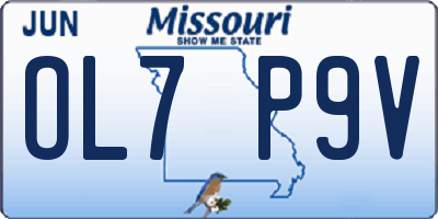 MO license plate OL7P9V