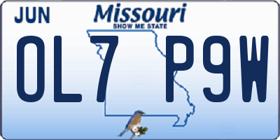 MO license plate OL7P9W