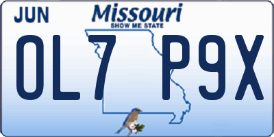 MO license plate OL7P9X