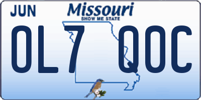 MO license plate OL7Q0C