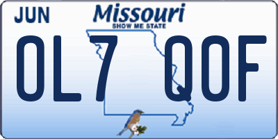 MO license plate OL7Q0F