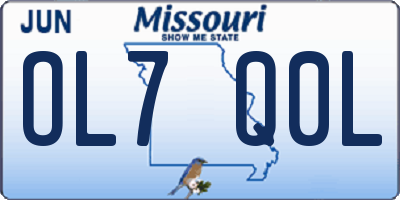 MO license plate OL7Q0L