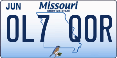 MO license plate OL7Q0R