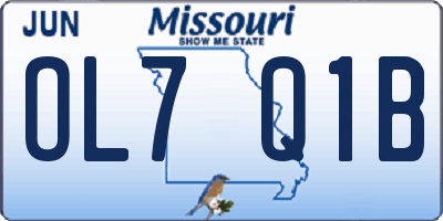 MO license plate OL7Q1B