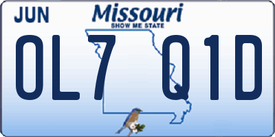 MO license plate OL7Q1D