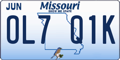 MO license plate OL7Q1K