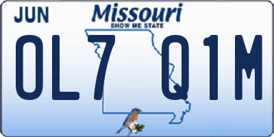 MO license plate OL7Q1M