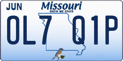 MO license plate OL7Q1P
