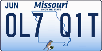 MO license plate OL7Q1T