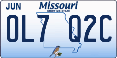 MO license plate OL7Q2C