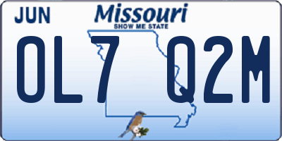 MO license plate OL7Q2M