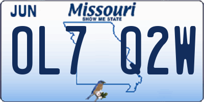 MO license plate OL7Q2W