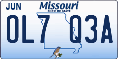 MO license plate OL7Q3A