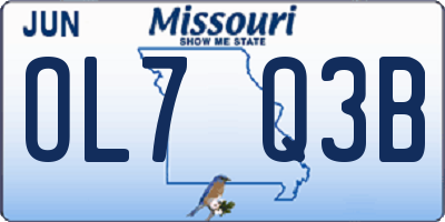 MO license plate OL7Q3B