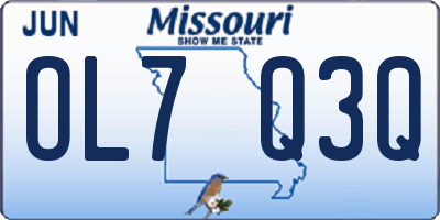 MO license plate OL7Q3Q