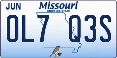 MO license plate OL7Q3S