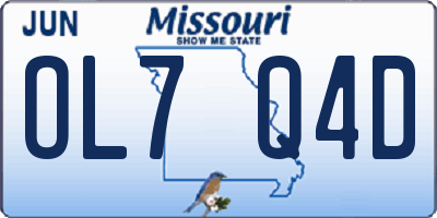 MO license plate OL7Q4D