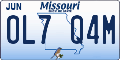 MO license plate OL7Q4M