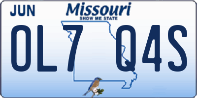 MO license plate OL7Q4S