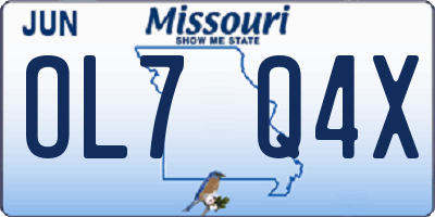 MO license plate OL7Q4X