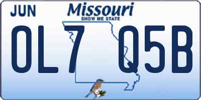 MO license plate OL7Q5B