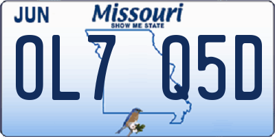 MO license plate OL7Q5D