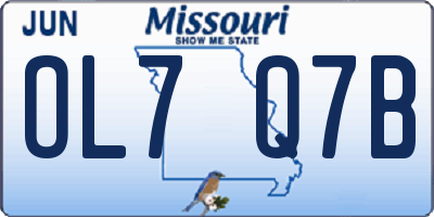 MO license plate OL7Q7B