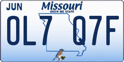 MO license plate OL7Q7F