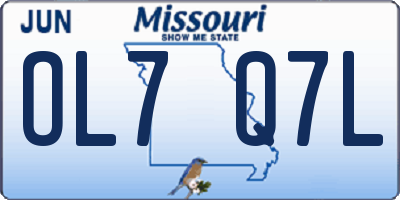 MO license plate OL7Q7L