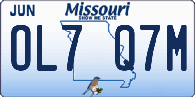 MO license plate OL7Q7M
