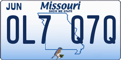 MO license plate OL7Q7Q