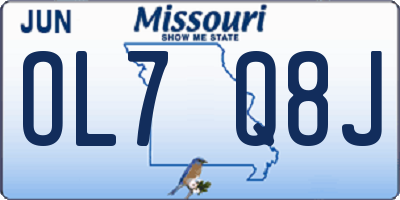 MO license plate OL7Q8J