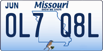 MO license plate OL7Q8L